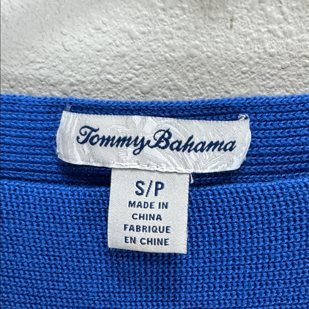 Tommy Bahama Royal Blue Pickford Ribbed Short-Sleeve Sweater - Picture 3 of 7